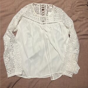 Elegant White Lace Women's Top